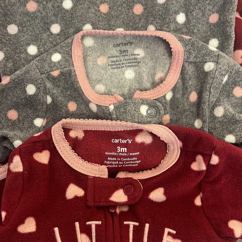 Carter’s 3 month Little sister footed sleeper Bundle